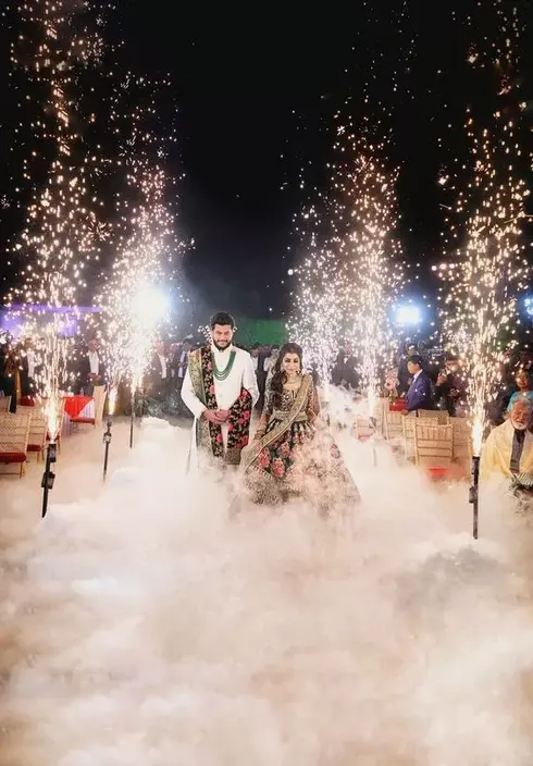Cold pyro, dry ice matka wedding entry theme